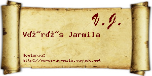 Vörös Jarmila névjegykártya
